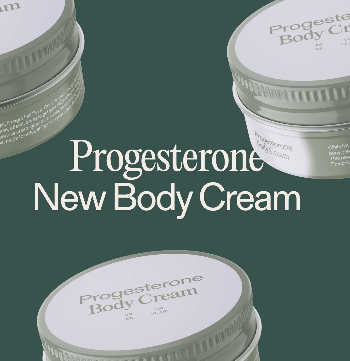 Animated Winona campaign: Progesterone New Body Cream, Estrogen + Progesterone, Get Blossom and You call the shots.