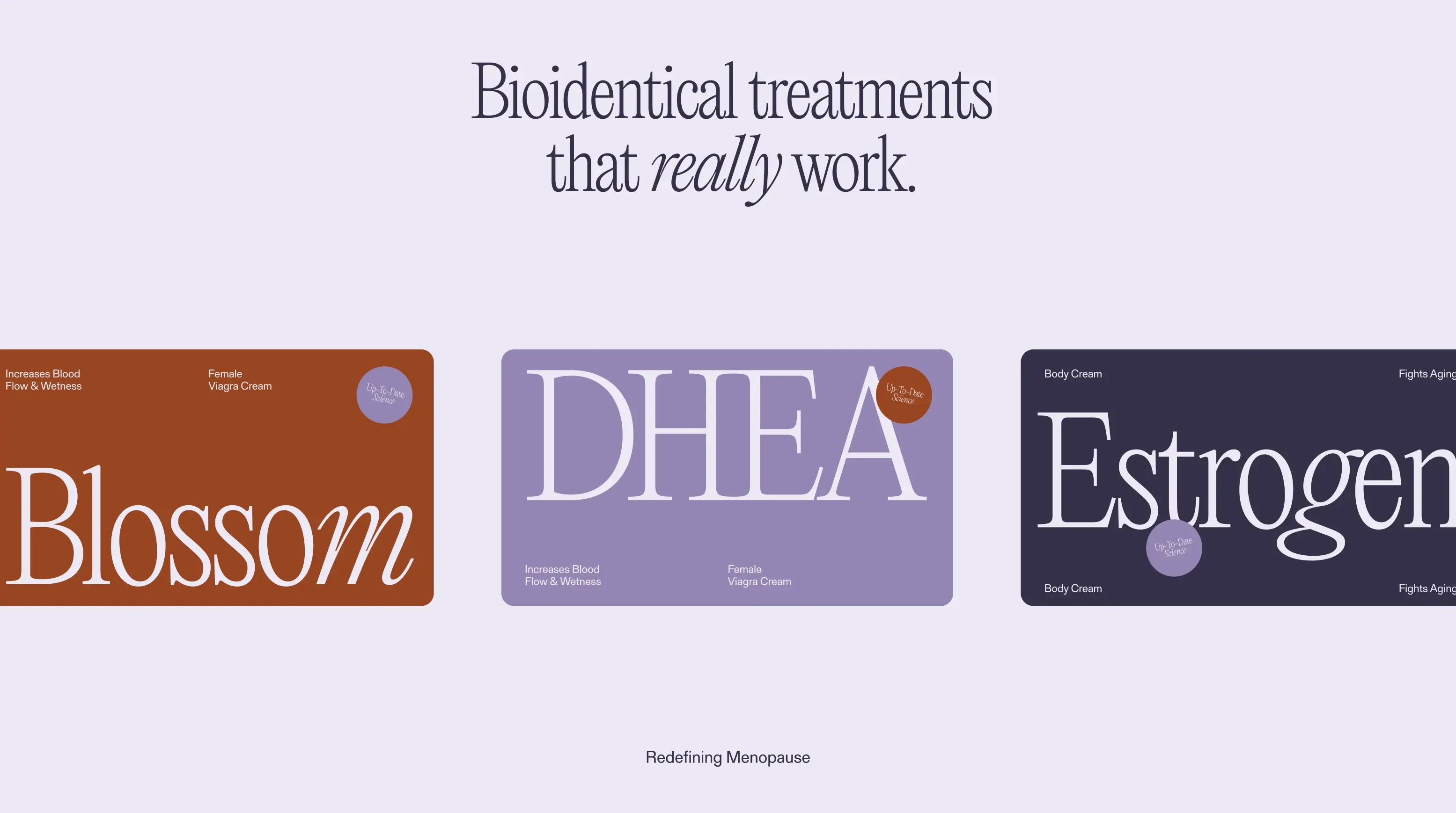 Bioidentical treatments that really work, with Winona product cards.