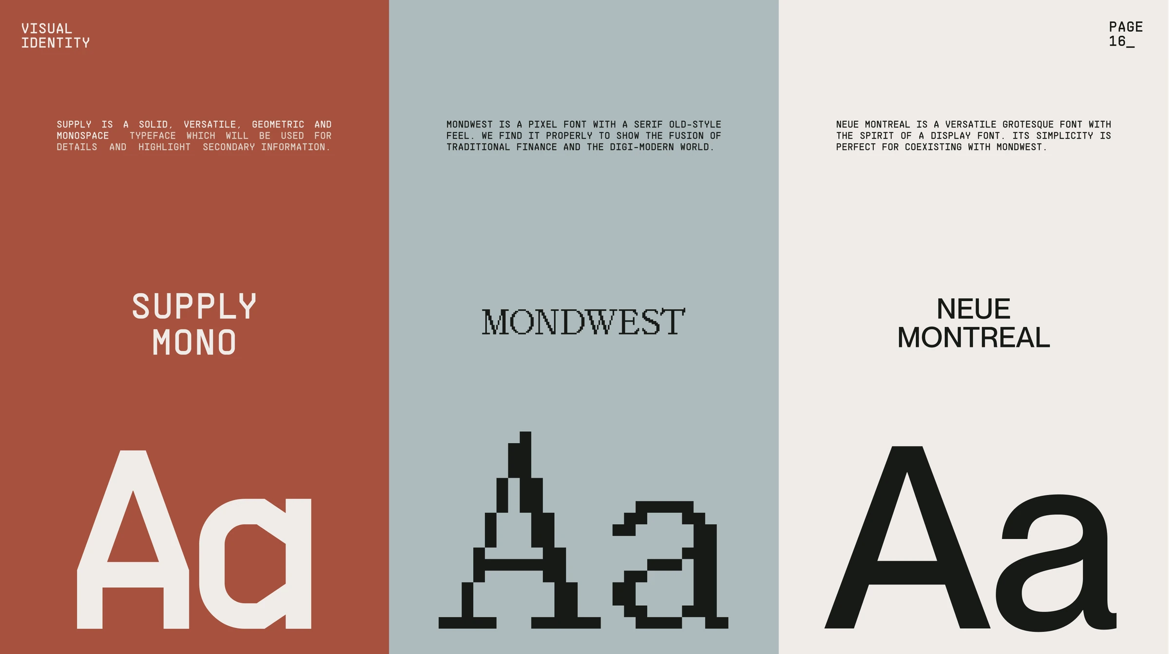 Max Maher typography system featuring Supply Mono, Mondwest and Neue Montreal.