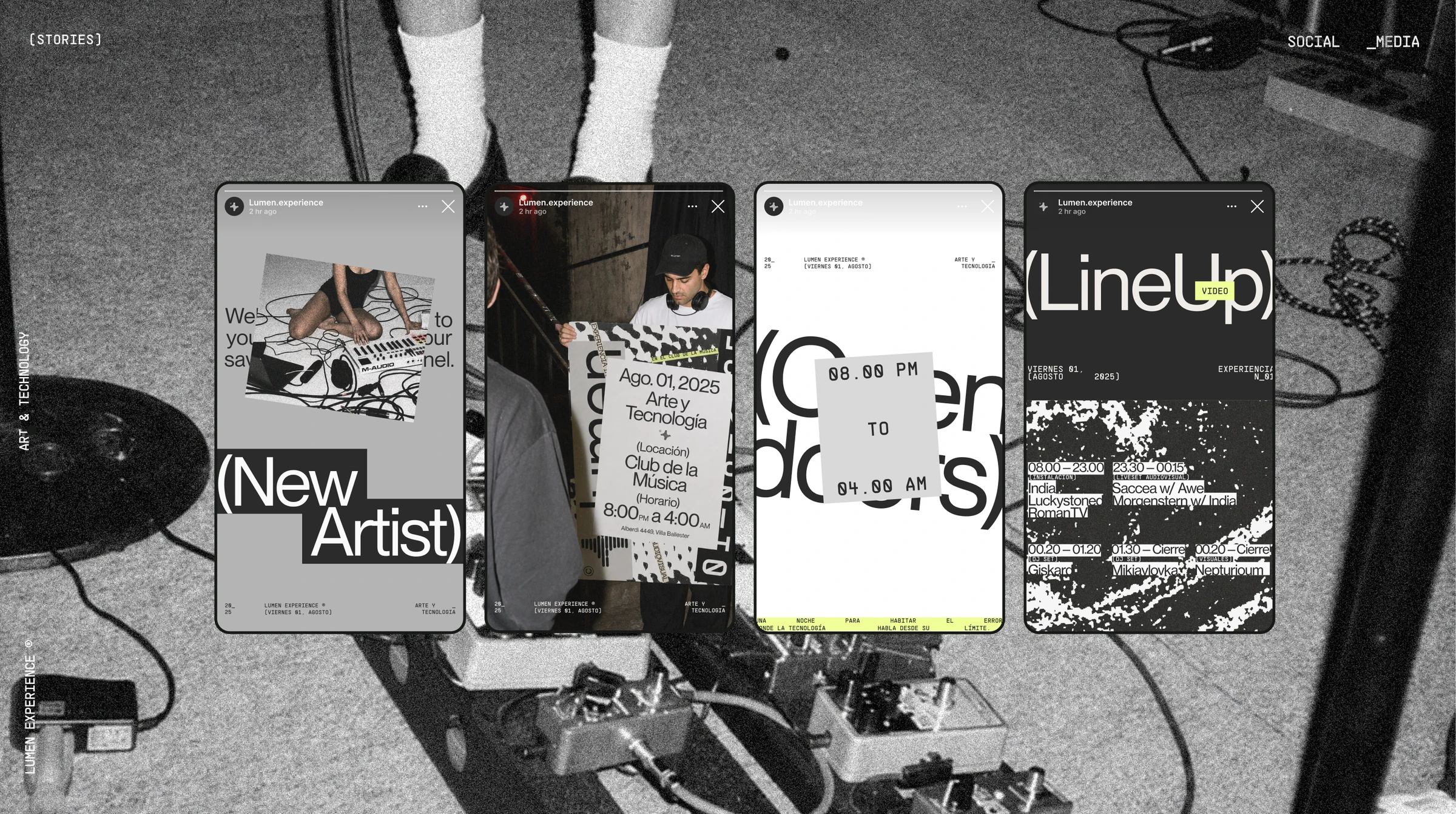 Lumen social media screens displayed across mobile devices.